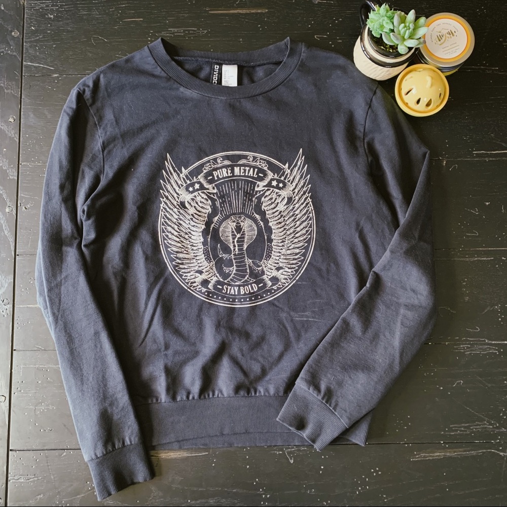 Divided Pure Metal Crew-Neck Top